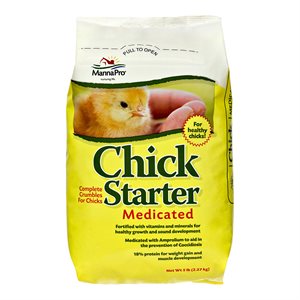 Manna Pro® 0010553245 Chick Starter Medicated Feed, 5 lb, For Chicken