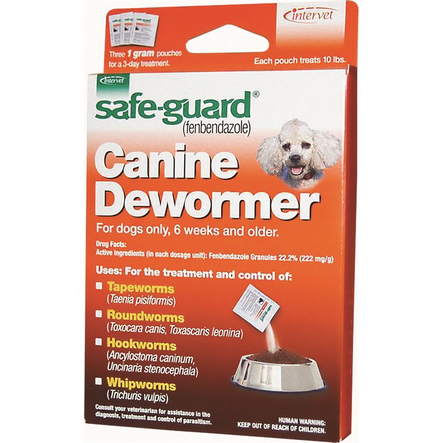 Intervet Safe-Guard® 001-034906 Canine Dewormer, 1 gm, Orange, For Dog ...