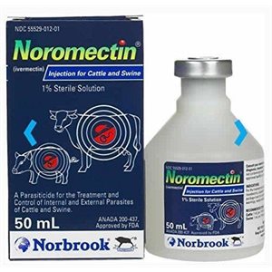 Durvet Norbrook® 001-11076 Ivermectin Noromectin® 1% Injection, 50 mL, For Cattle & Swine