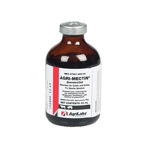 AgriLabs® 225 Ivermectin Agri-Mectin® 1% Injection Solution, 50 mL, For Cattle & Swine