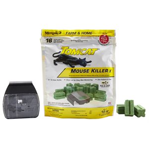 Motomco Tomcat® 22786 Bait Station Refillable Mouse Killer I, 1 oz, Green