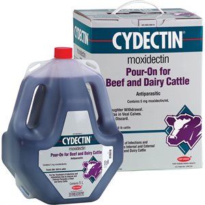 Bayer Cydectin® 302687 Pour-On Moxidectin Dewormer, 5 L, Dark Violet, For Beef & Dairy Cattle