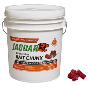 Motomco Jaguar® 31418 All-Weather Bait Chunx Killer, 18 lb, Red