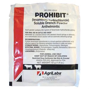 AgriLabs® Prohibit® 389 Soluble Drench Powder, 52 gm, For Cattle & Sheep