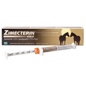 Merial Zimecterin® Gold 6001120 Equine Dewormer, 0.26 oz Paste, For Horse