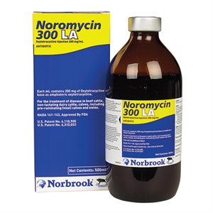 Durvet Norbrook® 01-00714 Noromycin® 300 LA Intramuscular Injection, 500 mL, For Beef Cattle