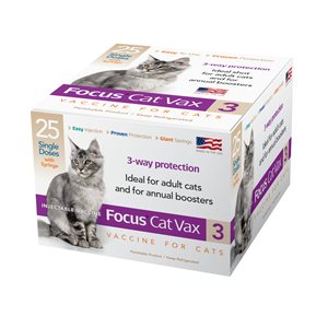 Durvet DV044910 Focus® Cat Vax 3 Way Protection Vaccine, 1 Dose, For Cat 8 Weeks & Older
