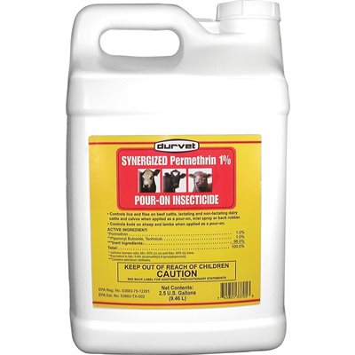 Durvet Pour-On Synergized Permethrin 1% Insecticide, 2.5 gal