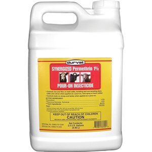Durvet DV3705 Pour-On Synergized Permethrin 1% Insecticide, 2.5 gal, Light Amber