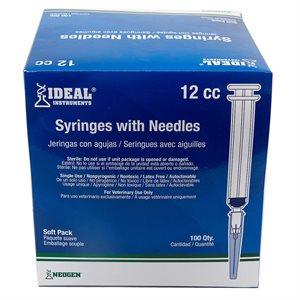 Neogen Ideal® 9287 Disposable Syringe with 18 ga x 1 inch Needle, 12 cc, For Livestock