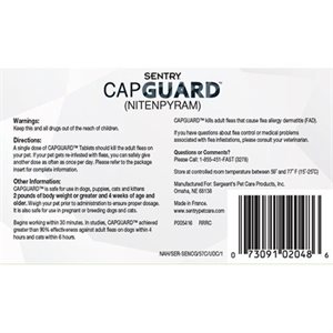 Sergeant's Pet Care Products Sentry® 02048 Capguard® Flea Tablet, For Dog & Cat Over 25 lb, 6 / Pack