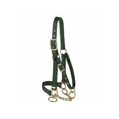 Valhoma® Double Layer Premium Control Halter with Chain, Nylon, Black, For Yearling Cattle