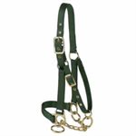 Valhoma® Double Layer Premium Control Halter with Chain, Nylon, Black, For Yearling Cattle