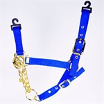 Valhoma® Double Layer Premium Control Halter with Chain, Nylon, Blue, For Cow